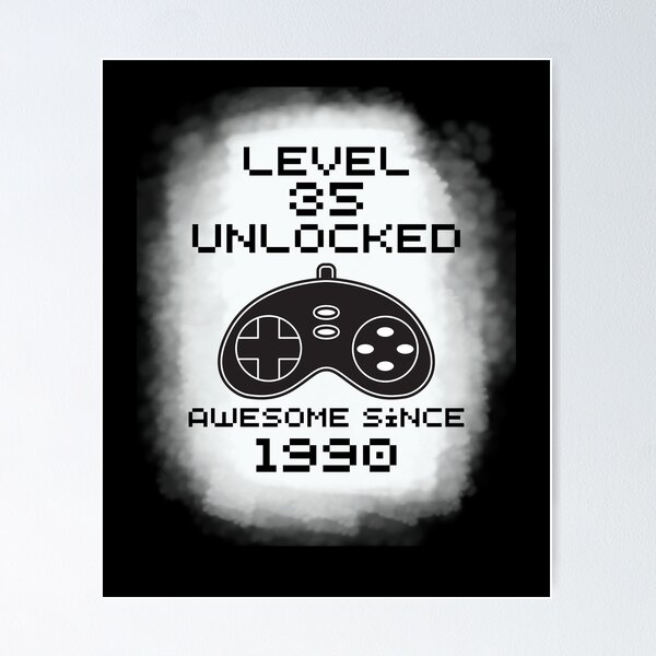 Item preview, Level 35 Unlocked Awesome Since 1990 Funny Gaming Lovers designed and sold by Nicet-shirt1.