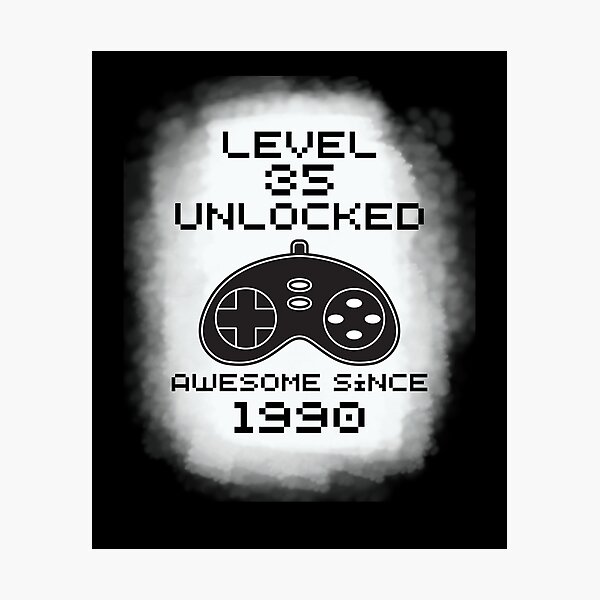 Item preview, Level 35 Unlocked Awesome Since 1990 Funny Gaming Lovers designed and sold by Nicet-shirt1.