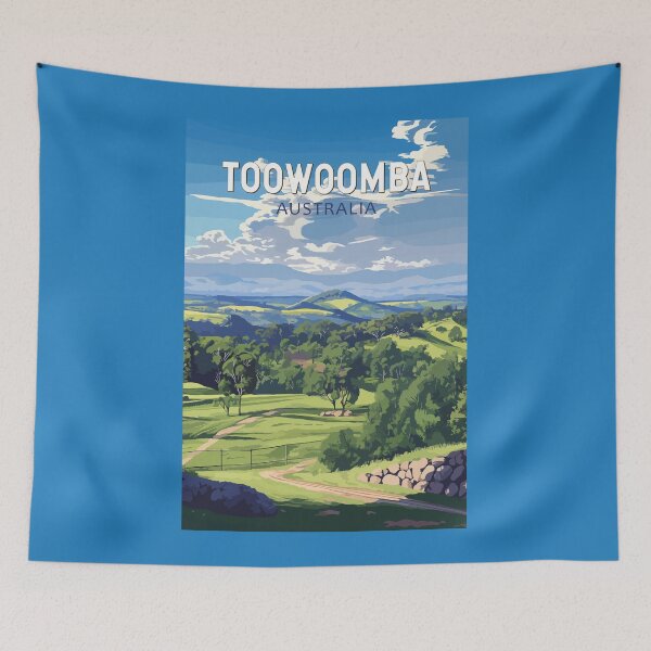 Item preview, Toowoomba Australia Travel Art Vintage designed and sold by KrisSidDesigns.