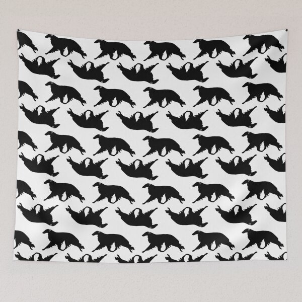 Item preview, Borzoi Silhouette Pattern in Black and White designed and sold by Spinyflowerart.