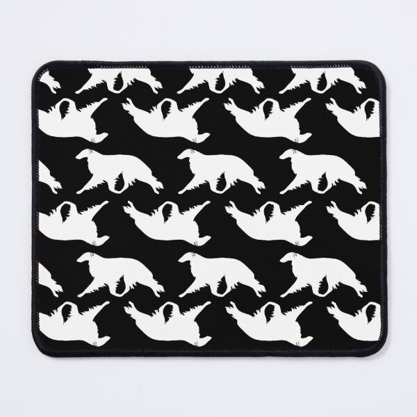 Item preview, Borzoi Silhouette Pattern in White and Black designed and sold by Spinyflowerart.