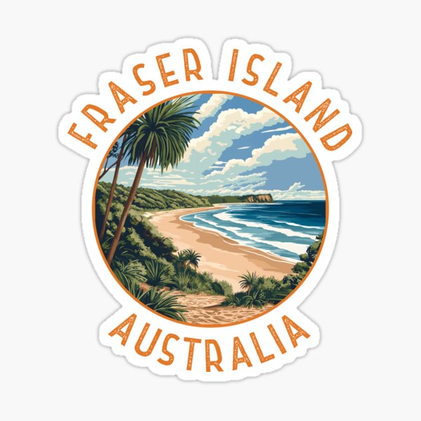 Aperçu de l'œuvre Cercle rétro vieilli de Fraser Island K'gari Australia créée et vendue par KrisSidDesigns.