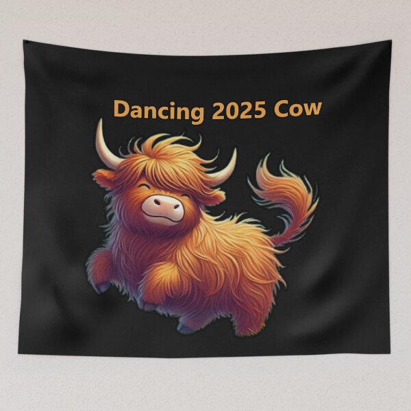 Item preview, Adorable fluffy highland cow jumping with joy designed and sold by hardingcarl2.