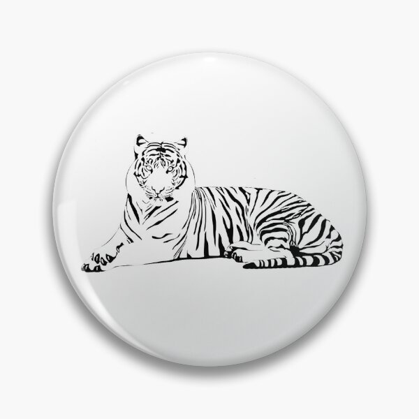 Item preview, Silueta de tigre con rayas blancas y negras designed and sold by amgraphics.