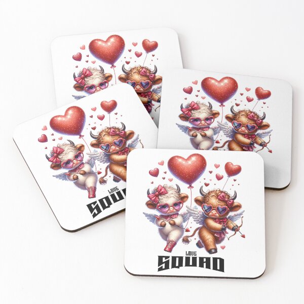 Item preview, Cupid's Highland Cows Love Squad designed and sold by EbyArts.