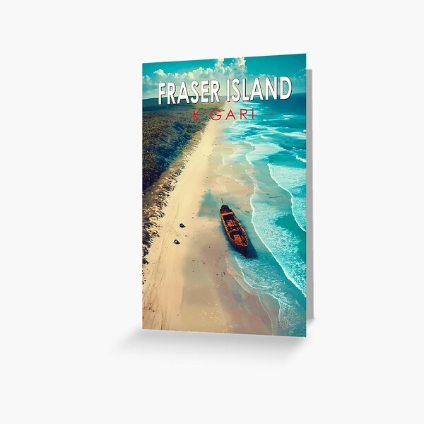 Item preview, Fraser Island K'gari Australia Travel Art Vintage designed and sold by KrisSidDesigns.