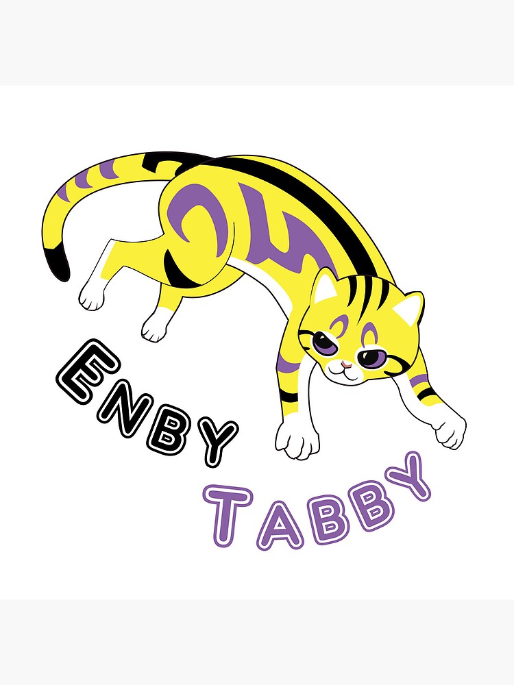 Thumbnail 5 of 5, Acrylic Block, Enby Tabby (marble pattern) designed and sold by WolfberryStudio.