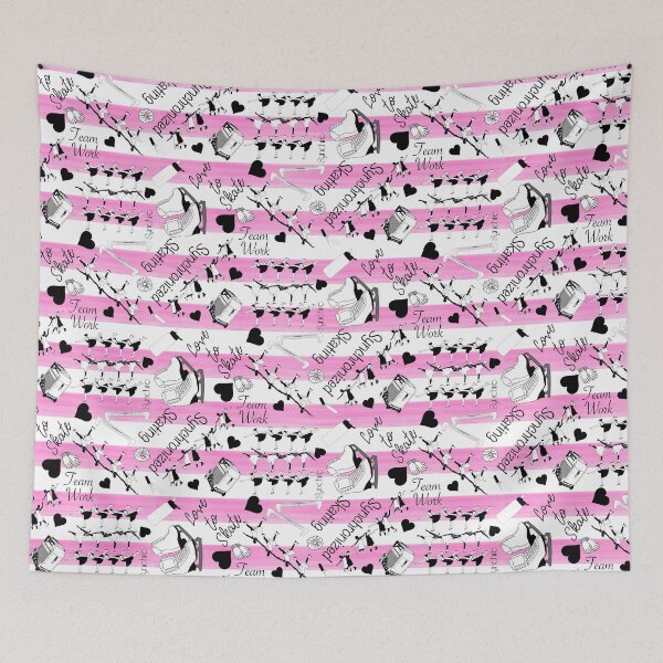 Item preview, Synchronized Skating Black and White, Striped Design on Pink designed and sold by PD-Skating.