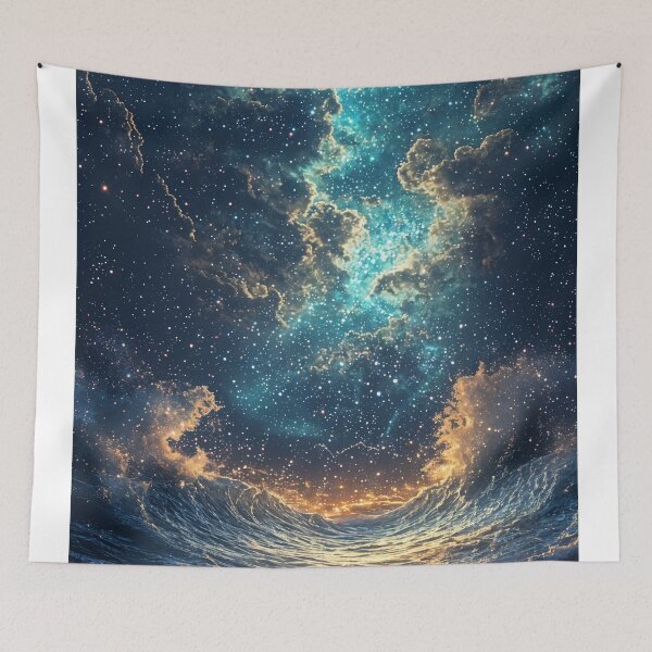 Item preview, Celestial Shores: Where the Cosmos Meets the Sea designed and sold by oanaunciuleanu.