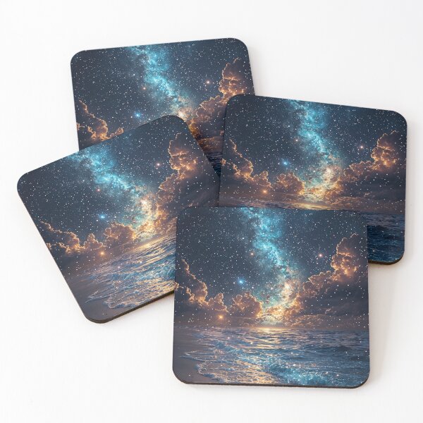 Item preview, Celestial Shores: Where the Cosmos Meets the Sea designed and sold by oanaunciuleanu.