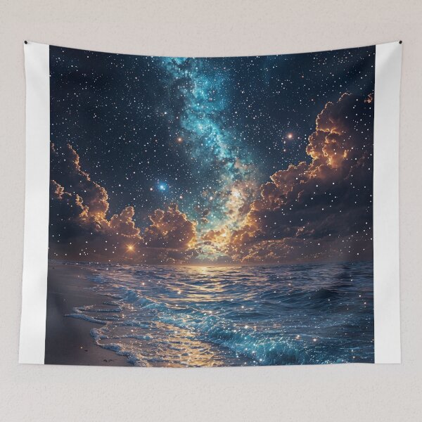 Item preview, Celestial Shores: Where the Cosmos Meets the Sea designed and sold by oanaunciuleanu.