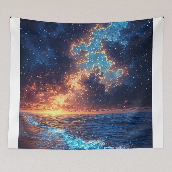 Item preview, Celestial Shores: Where the Cosmos Meets the Sea designed and sold by oanaunciuleanu.