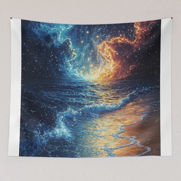 Item preview, Celestial Shores: Where the Cosmos Meets the Sea designed and sold by oanaunciuleanu.