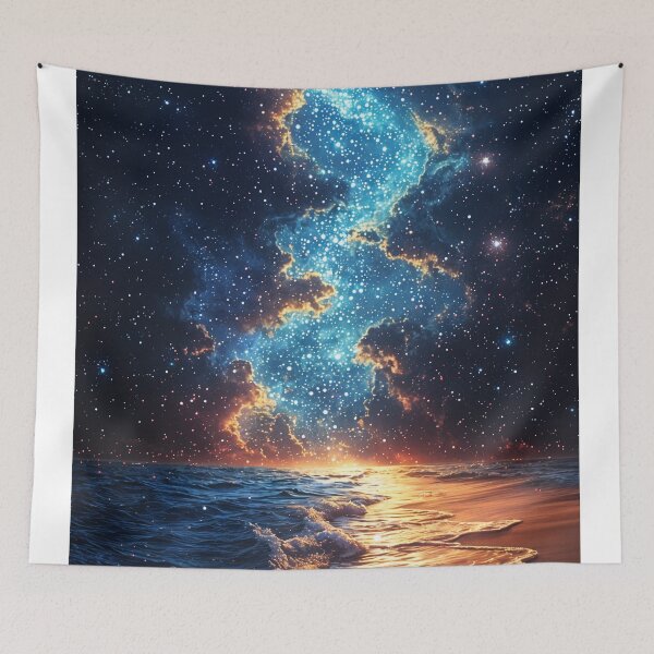 Item preview, Celestial Shores: Where the Cosmos Meets the Sea designed and sold by oanaunciuleanu.