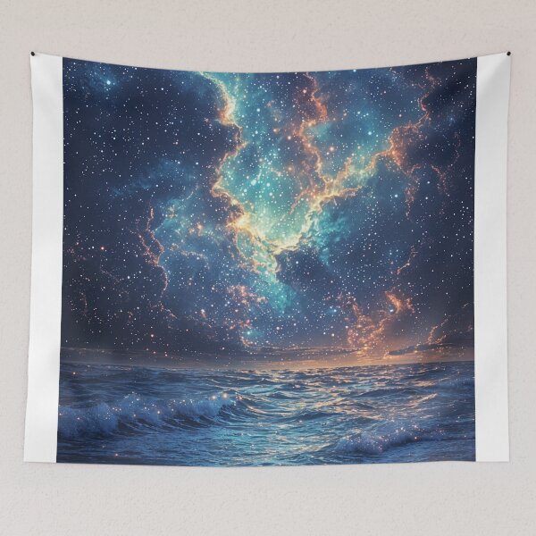 Item preview, Celestial Shores: Where the Cosmos Meets the Sea designed and sold by oanaunciuleanu.