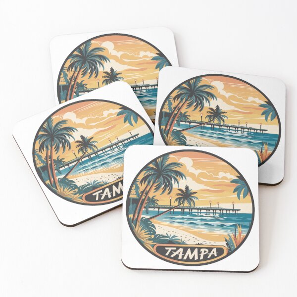 Item preview, Tampa Florida | Sunset Beach Illustration - Tropical Coastal Design designed and sold by CircinusStore.
