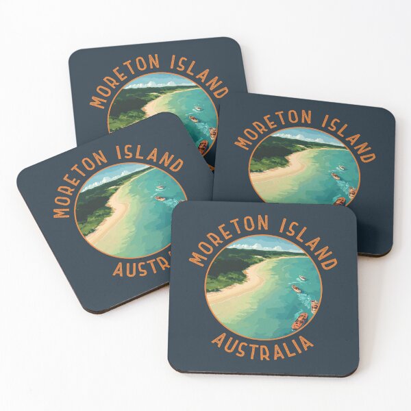 Item preview, Moreton Island Australia Retro Distressed Circle designed and sold by KrisSidDesigns.