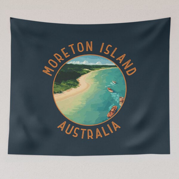 Item preview, Moreton Island Australia Retro Distressed Circle designed and sold by KrisSidDesigns.