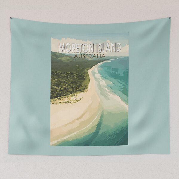 Item preview, Moreton Island Australia Travel Art Vintage designed and sold by KrisSidDesigns.