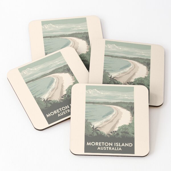 Item preview, Moreton Island Australia Illustration Travel Art Vintage designed and sold by KrisSidDesigns.
