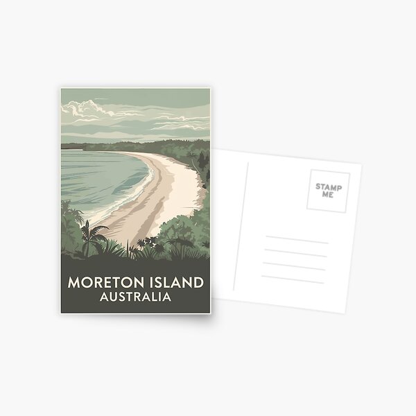 Item preview, Moreton Island Australia Illustration Travel Art Vintage designed and sold by KrisSidDesigns.