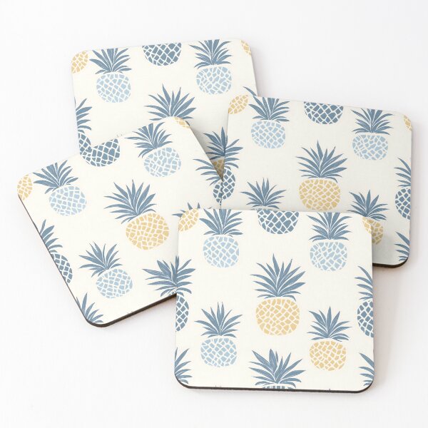 Item preview, Minimalist Pineapple Pattern in Blue and Yellow designed and sold by my-sanity.