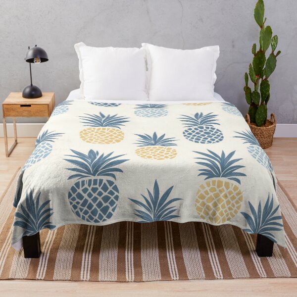 Item preview, Minimalist Pineapple Pattern in Blue and Yellow designed and sold by my-sanity.