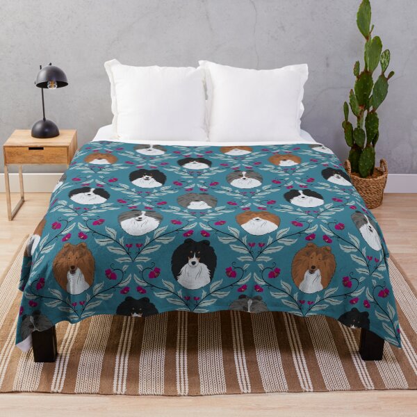 Item preview, Shelties in Teal designed and sold by Spinyflowerart.