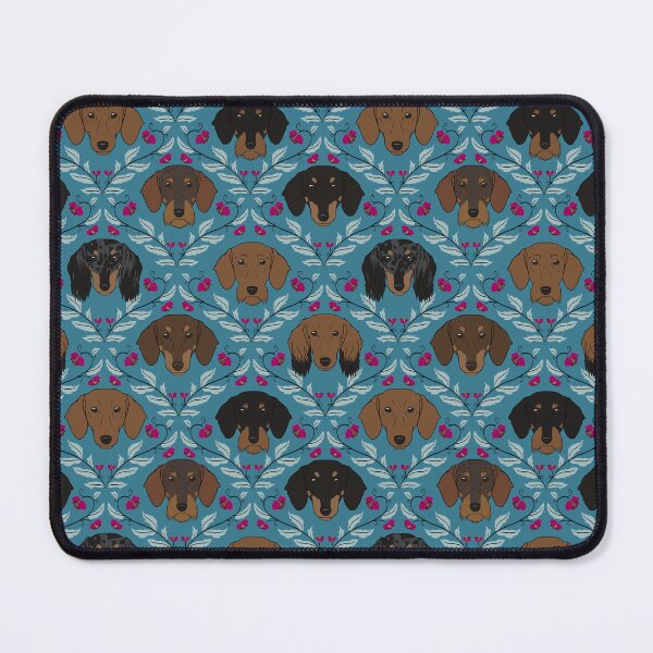 Item preview, Dachshunds in Teal designed and sold by Spinyflowerart.