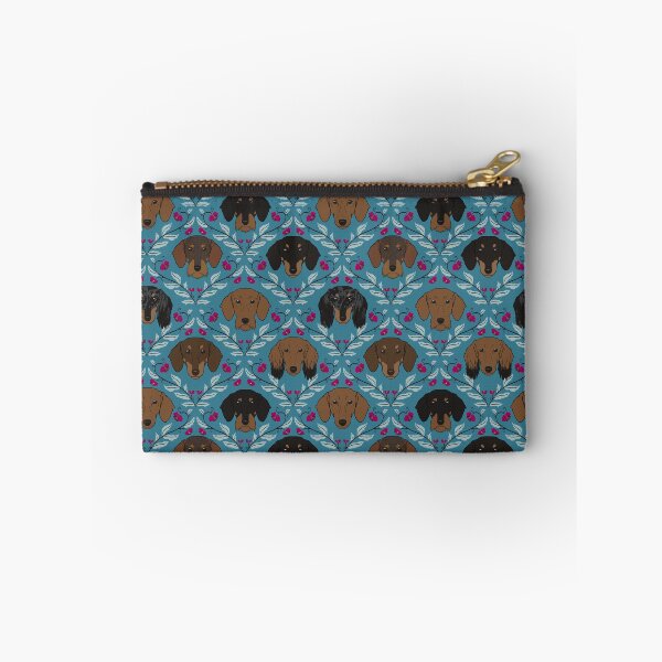 Item preview, Dachshunds in Teal designed and sold by Spinyflowerart.