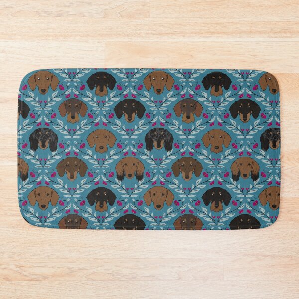 Item preview, Dachshunds in Teal designed and sold by Spinyflowerart.