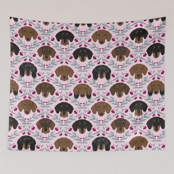 Item preview, Dachshunds in Pink designed and sold by Spinyflowerart.