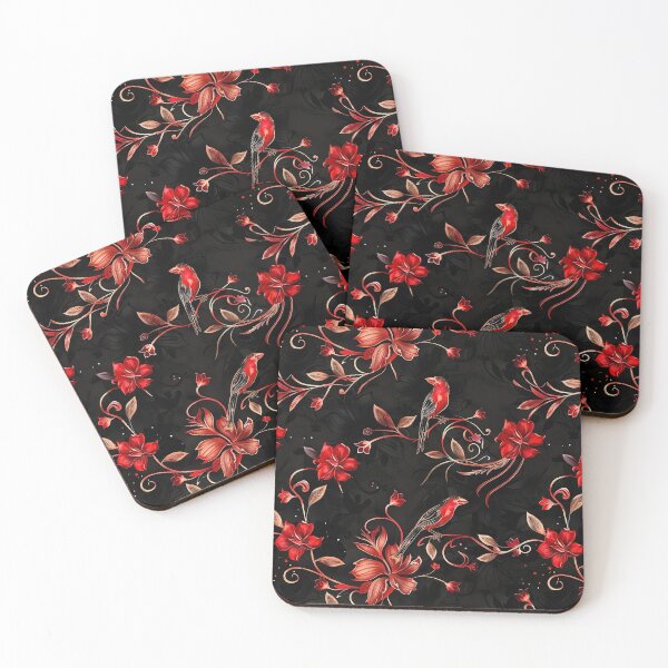Item preview, Dark Acadia Floral Bird Pattern designed and sold by TossedSweetCorn.