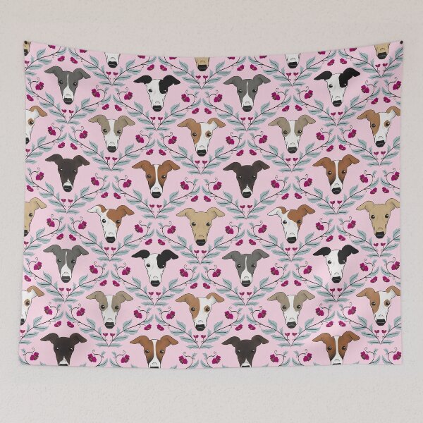 Item preview, Italian Greyhounds in Pink designed and sold by Spinyflowerart.