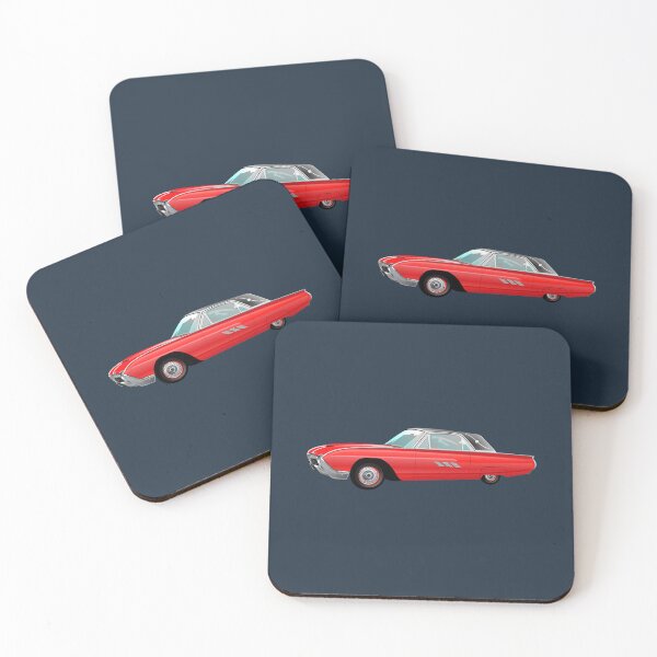 Item preview, 1963 Red Hot Hot Rod Antique Car on Slate Blue Half-Drop Repeat 5748 designed and sold by Art in My Loft.