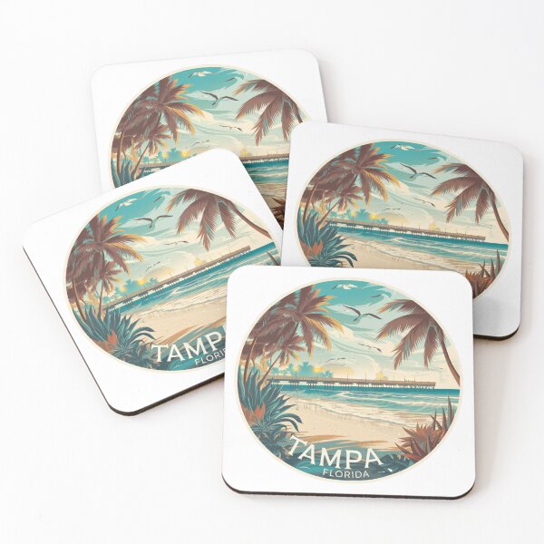 Item preview, Tampa Florida | Retro Beach Sunset Design - Tropical Coastal Vibes designed and sold by CircinusStore.