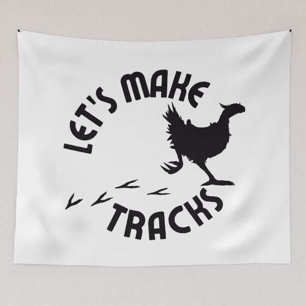 Item preview, Let's Make Tracks Chocobo Final Fantasy (Black Text) designed and sold by BLAAAAASK.