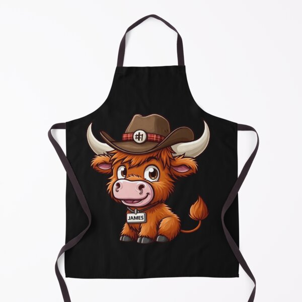 Item preview, Cartoon highland cow with cowboy hat, "James #1 designed and sold by hardingcarl2.