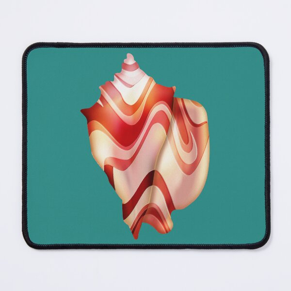 Item preview, Stylized Seashell in Digital Rough Pastels // Earth Tones with Turquoise Blue Background designed and sold by Elsy's Art.