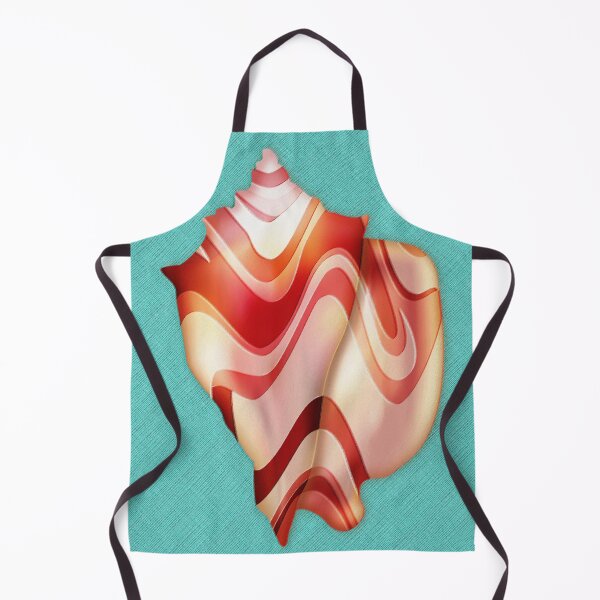 Item preview, Stylized Seashell in Digital Rough Pastels // Earth Tones with Turquoise Blue Background designed and sold by Elsy's Art.