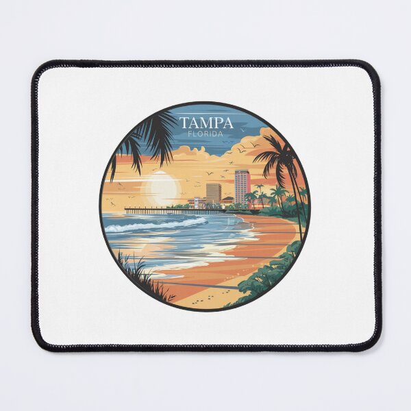 Item preview, Tampa Florida | Sunset Illustration - Vibrant Coastal Cityscape designed and sold by CircinusStore.