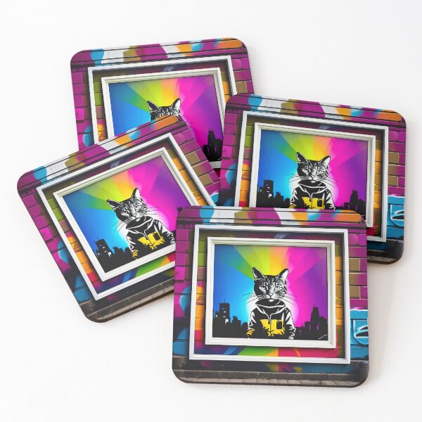 Item preview, Urban graffiti street art Cat designed and sold by Drone-tees.
