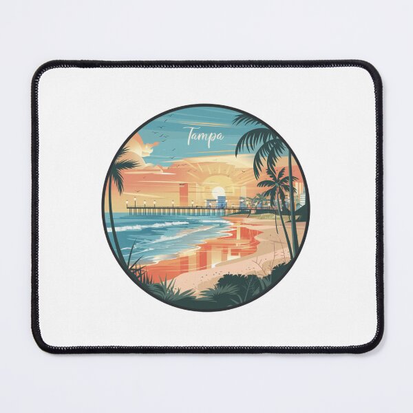 Item preview, Tampa Florida | Scenic Tampa Beach Sunset with Pier, Palm Trees, and Skyline designed and sold by CircinusStore.