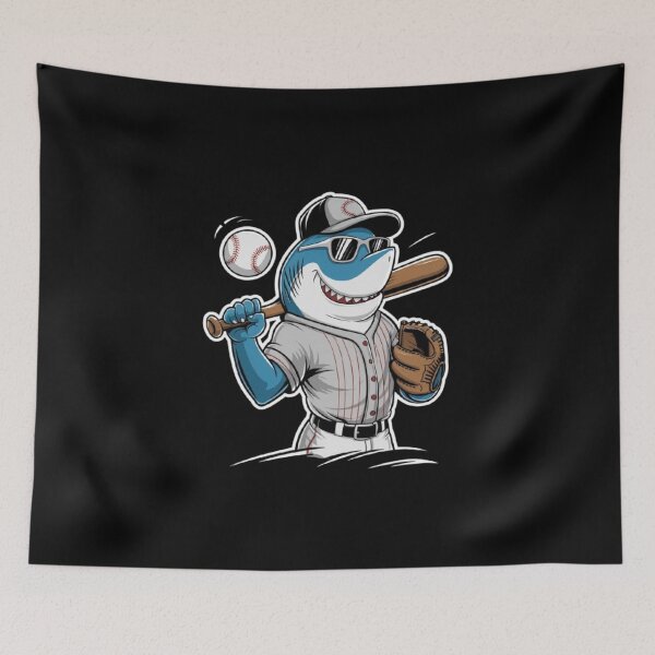 Item preview, Baseball Shark Cartoon Design for Sports Enthusiasts designed and sold by love3617.