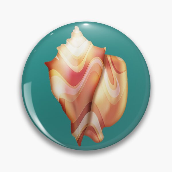 Item preview, Stylized Seashell in Digital Rough Pastels // V2 // Earth Tones with Turquoise Blue Background designed and sold by Elsy's Art.