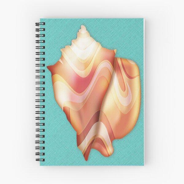 Item preview, Stylized Seashell in Digital Rough Pastels // V2 // Earth Tones with Turquoise Blue Background designed and sold by Elsy's Art.