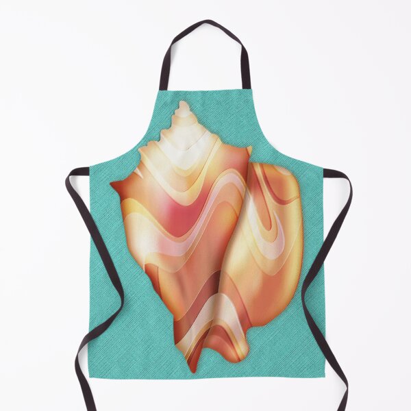 Item preview, Stylized Seashell in Digital Rough Pastels // V2 // Earth Tones with Turquoise Blue Background designed and sold by Elsy's Art.