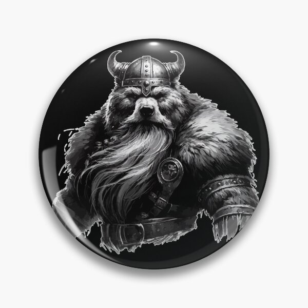 Item preview, Cool Viking Warrior Bear Monochromatic Art designed and sold by TomFrontierArt.