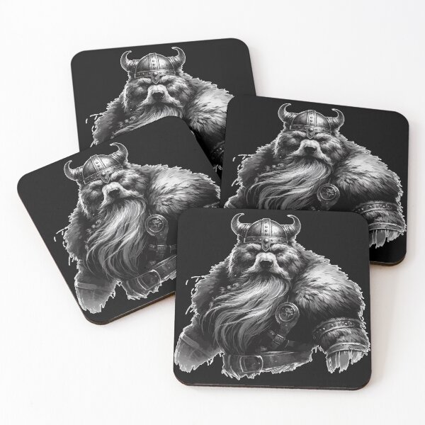 Item preview, Cool Viking Warrior Bear Monochromatic Art designed and sold by TomFrontierArt.