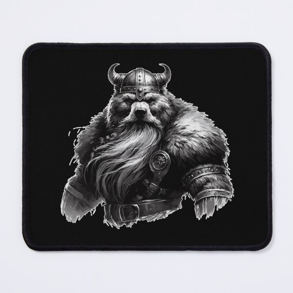 Item preview, Cool Viking Warrior Bear Monochromatic Art designed and sold by TomFrontierArt.